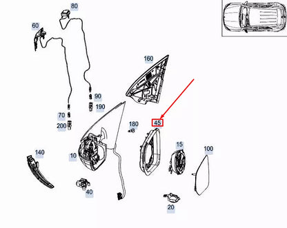NEW MERCEDES-BENZ GLE W167 FRONT LEFT MIRROR FRAME A1678110500 ORIGINAL