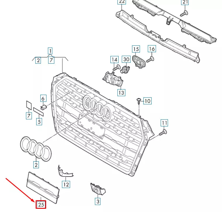 NEW AUDI A5 S5 SPORTBACK 8W6 FRONT LICENSE PLATE BRACKET 8W6807287DRP5