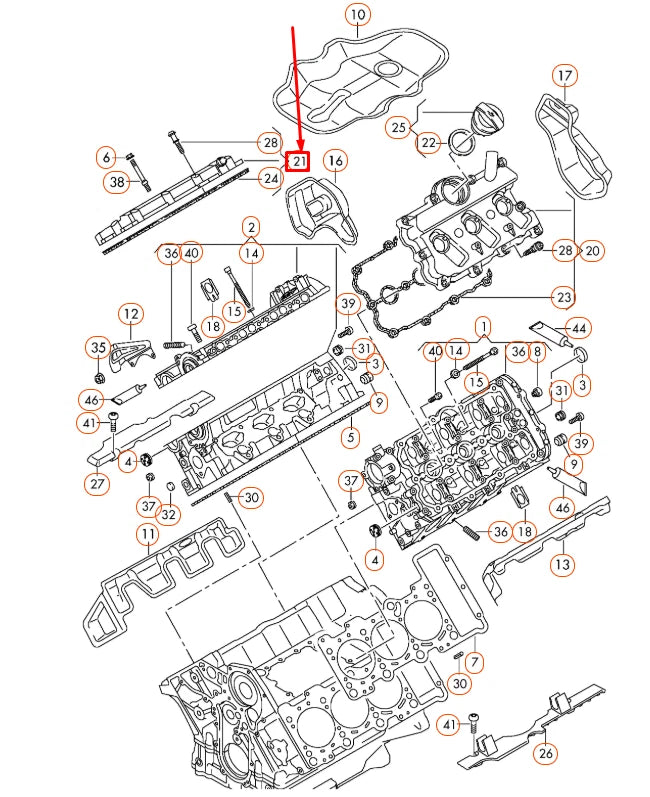NEW AUDI A4 B8 CYLINDER HEAD COVER CYLINDERS 1-3 06E103472N ORIGINAL