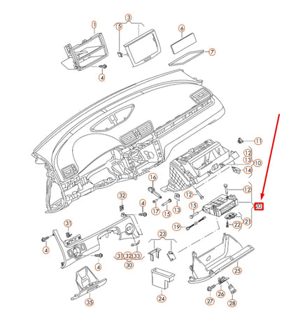 NEW VW CC INSTRUMENT PANEL STOWAGE COMPARTMENT LHD 3C1857285E9B9