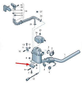 new volkswagen polo 6r catalyst bracket 6r0253463 original