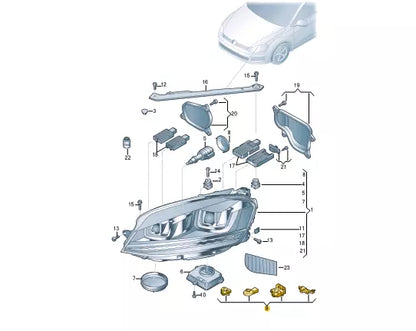 NEW VW GOLF MK7 5G FRONT LEFT HEADLIGHT BRACKET REPAIR KIT 5GE998225 ORIGINAL