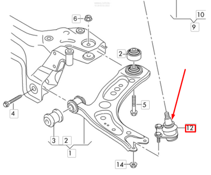 new vw golf cd1 front left lower control arm bush 5wa407365 5q0407365a original