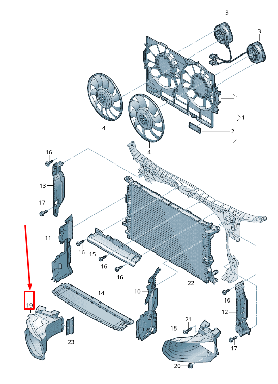 new audi rs7 sportback 4g right radiator air guide 4g8121674b original