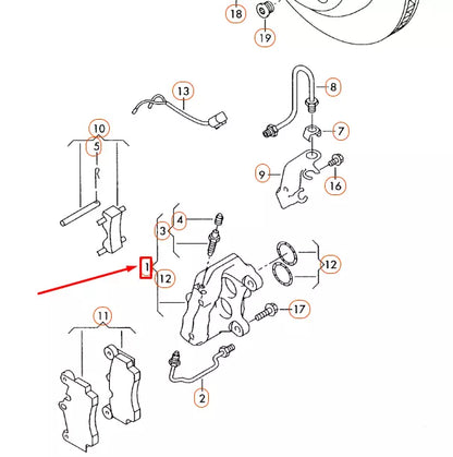 NEW AUDI Q7 4L REAR LEFT BRAKE CALIPER 7L6615423L ORIGINAL