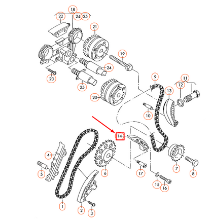 NEW AUDI A3 8P TIMING CHAIN SLIDE RAIL 066109513A ORIGINAL