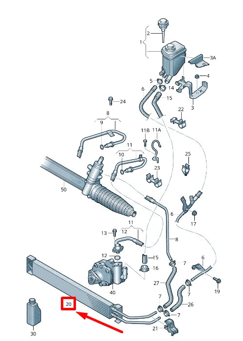 NEW VW TOUAREG 7P5 POWER STEERING OIL COOLER 7P5422885A ORIGINAL