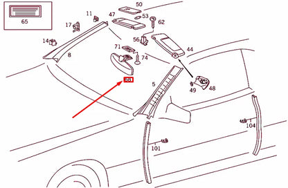 NEW MERCEDES-BENZ SL R129 INTERIOR REAR VIEW MIRROR LHD A12981004179051 ORIGINAL