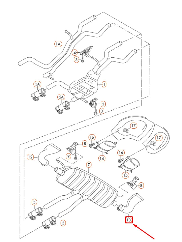 NEW AUDI Q7 4L RIGHT EXHAUST PIPE TIP TRIM 7P6253682R ORIGINAL
