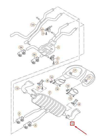 NEW AUDI Q7 4L RIGHT EXHAUST PIPE TIP TRIM 7P6253682R ORIGINAL