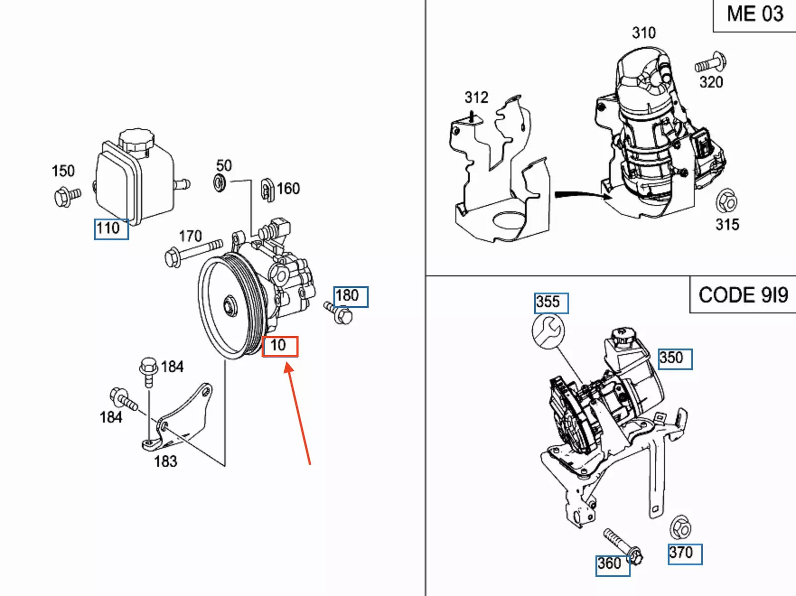 NEW MERCEDES-BENZ ML W164 POWER STEERING PUMP A004466830180