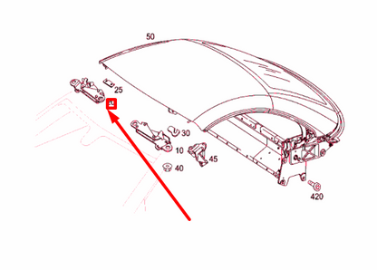 NEW MB SLK R171 ROOF TO WINDSHIELD FRAME RIGHT FIXTURE A2307901477 ORIGINAL