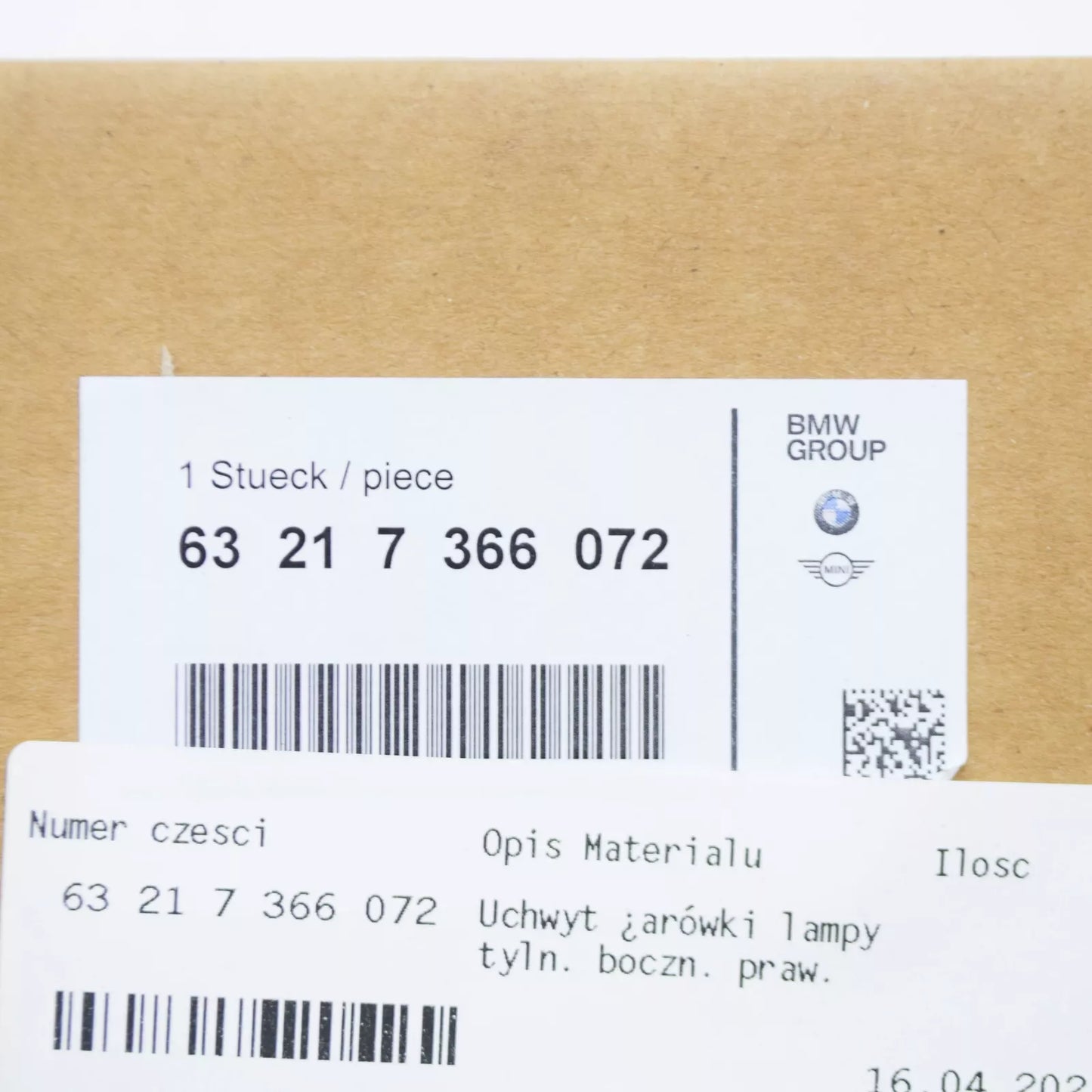 NEW BMW 3 GRAN TURISMO F34 REAR RIGHT LIGHT BULB HOLDER 63217366072 ORIGINAL