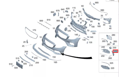 NEW MERCEDES-BENZ E W213 AMG FRONT LEFT BUMPER SPOILER TRIM A2138850105 ORIGINAL