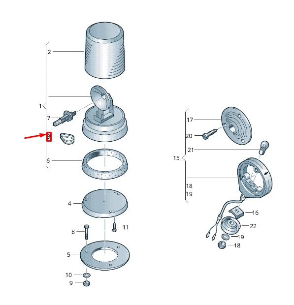 NEW VW TRANSPORTER VI T6 ROTATING WARNING LIGHT V-BELT183941101