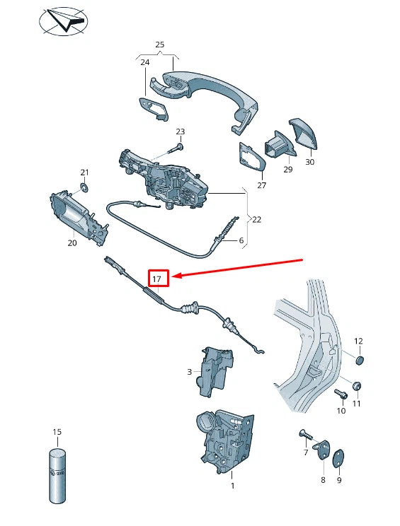 NEW VW TOURAN 5T REAR DOOR HANDLE BOWDEN CABLE 5TA839085A ORIGINAL