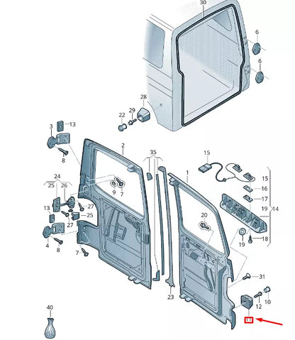 NEW VW TRANSPORTER T6 REAR WING DOOR LEFT DOOR CATCH STOP 7H0827475B