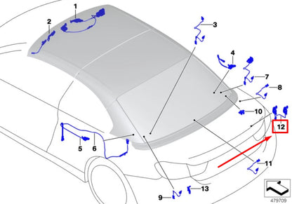 NEW BMW 4 F33,F83 RIGHT LOADING AID WIRING HARNESS 54377353886 7353886 ORIGINAL