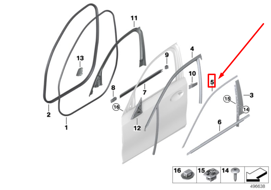 new bmw 3 g20 front left door top window frame trim 7465165 51337465165 original