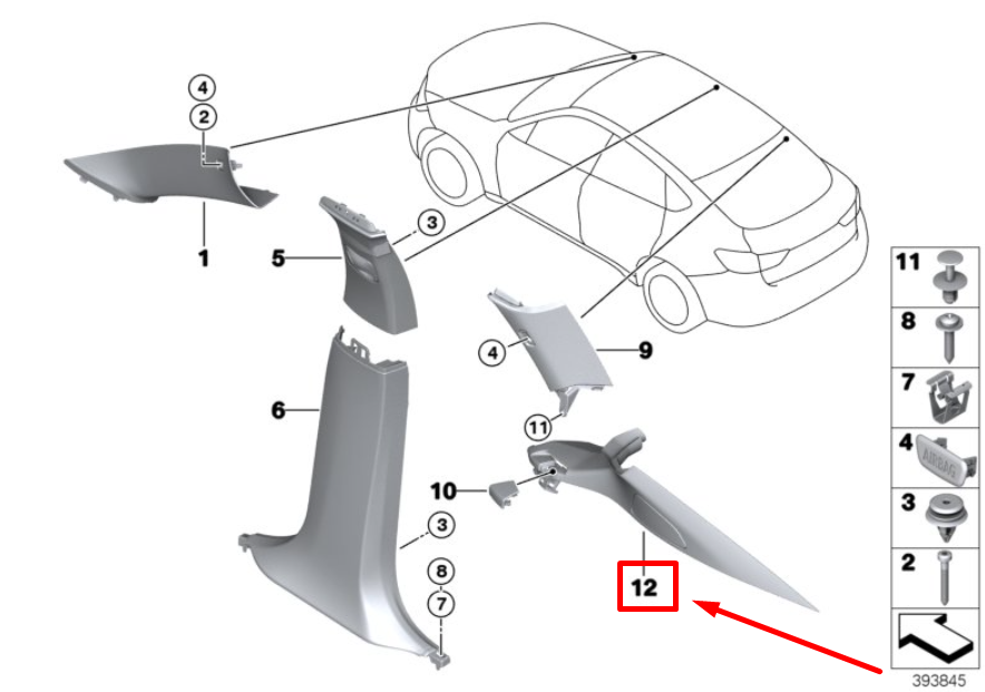 new bmw x6 f16 right column d cover 51437850588 7850588 original