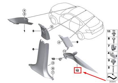 new bmw x6 f16 right column d cover 51437850588 7850588 original