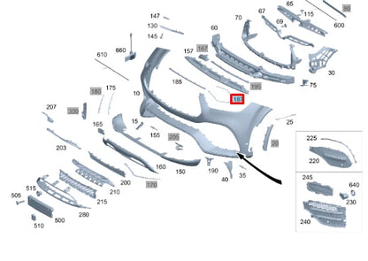 NEW MERCEDES-BENZ GLE W167 FRONT BUMPER TOP RIGHT TRIM A1678852504 ORIGINAL