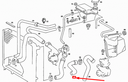 new mercedes-benz 190 w201 top coolant hose a2015016382 original
