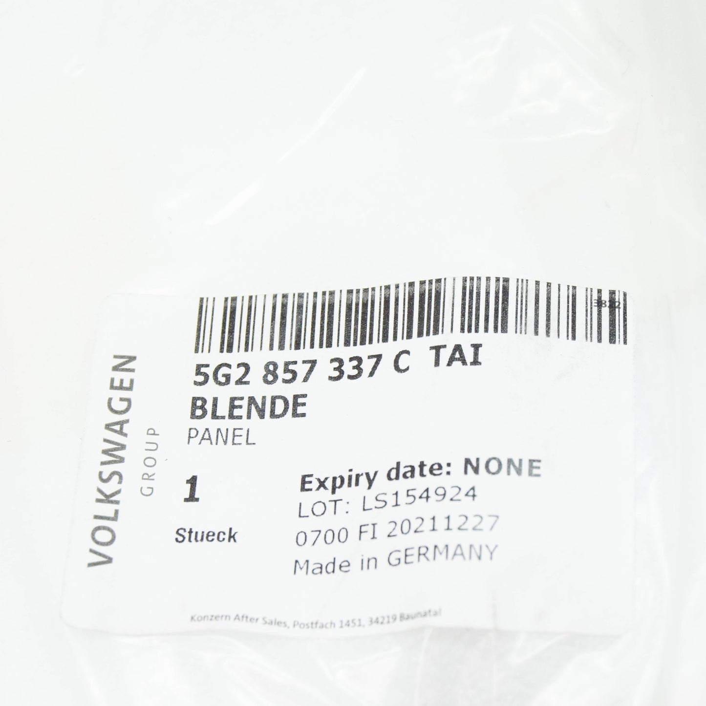 NEW VW GOLF 5G CENTER CONSOLE STOWAGE COMPARTMENT LID RHD 5G2857337CTAI ORIGINAL