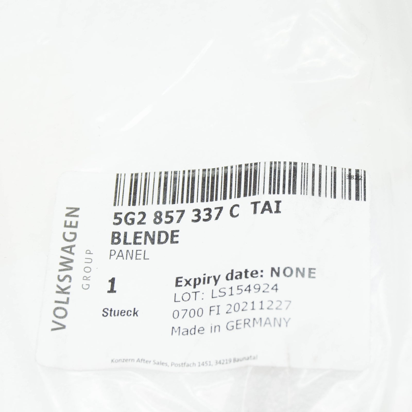 NEW VW GOLF 5G CENTER CONSOLE STOWAGE COMPARTMENT LID RHD 5G2857337CTAI ORIGINAL