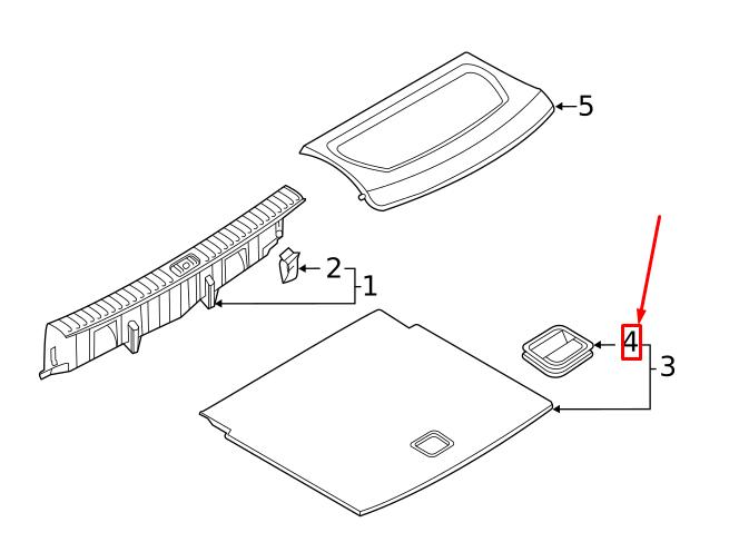 NEW AUDI A3 SPORTBACK 8Y REAR TRUNK LINER HANDLE 5H0887184A9B9 ORIGINAL