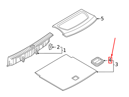 NEW AUDI A3 SPORTBACK 8Y REAR TRUNK LINER HANDLE 5H0887184A9B9 ORIGINAL