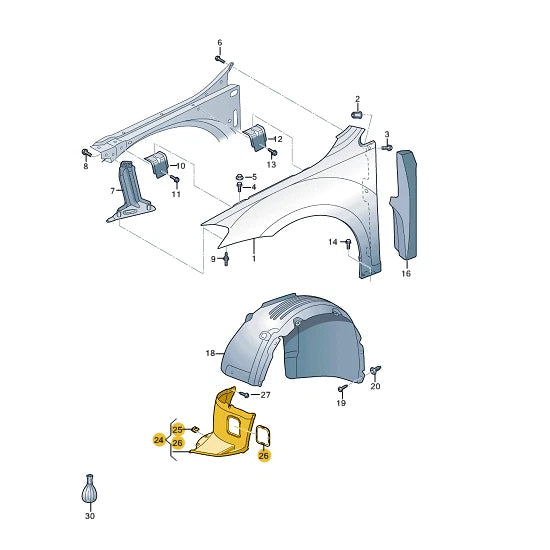 NEW VW GOLF MK7 FRONT LEFT WHEEL HOUSING LINER 5G0805911AL ORIGINAL