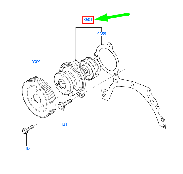 new ford ka mk1 water pump kit 1798955 me2s6g-8591-a1a original