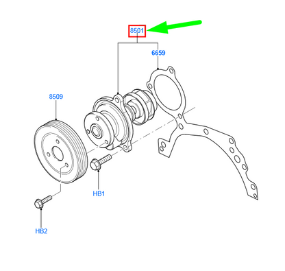 new ford ka mk1 water pump kit 1798955 me2s6g-8591-a1a original