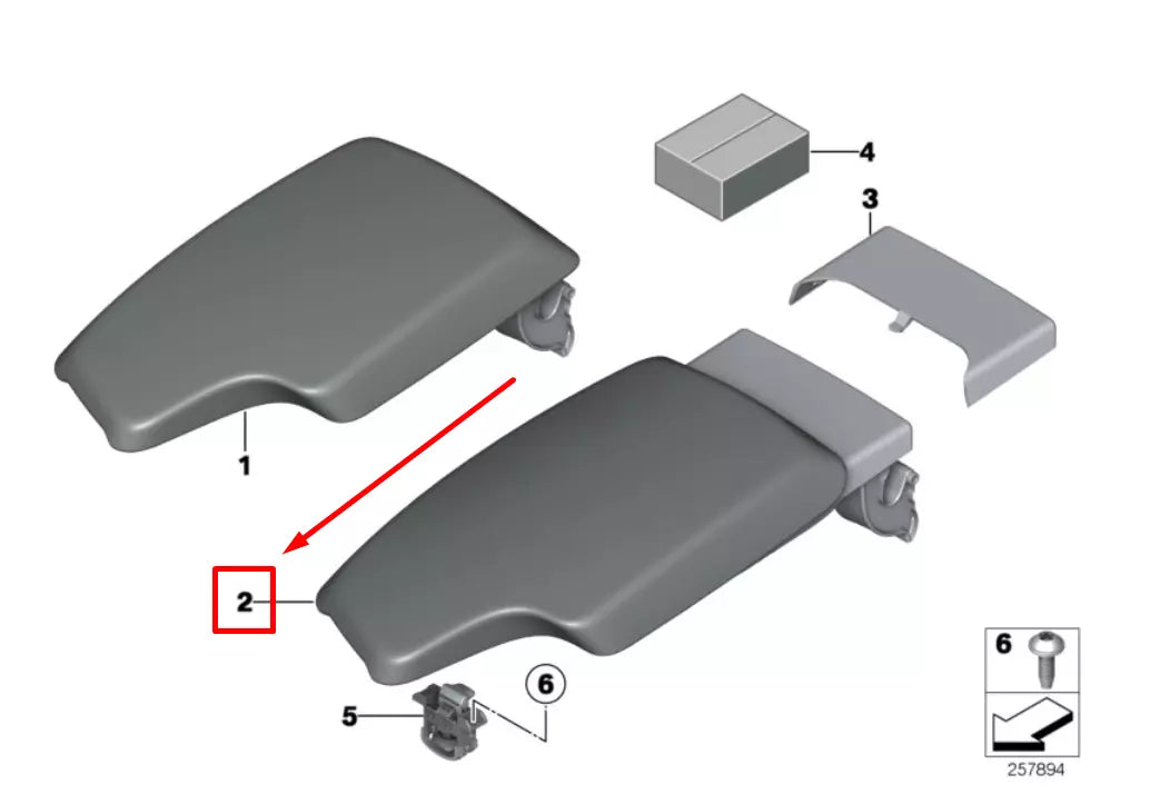 NEW BMW 3 F30, F80 FRONT CENTER CONSOLE ARMREST 9285151 51169285151 ORIGINAL