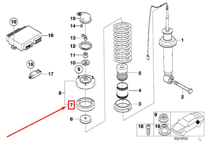 NEW BMW 5 E39 UPPER REAR SPRING PAD 33531091924 1091924 ORIGINAL