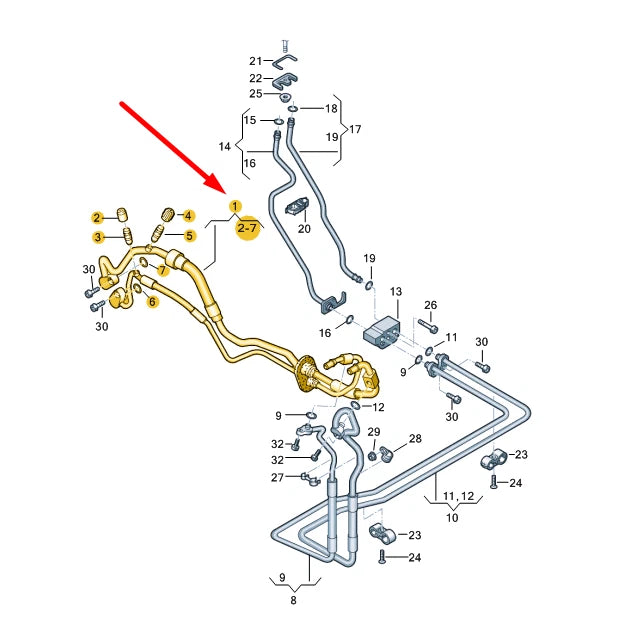 NEW AUDI A8 4H D4 REFRIGERANT PIPE LHD 4H1260713S ORIGINAL