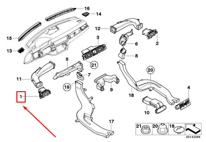 NEW BMW 3 E90 LEFT DASHBOARD AIR VENT 9130459 64229130459 ORIGINAL