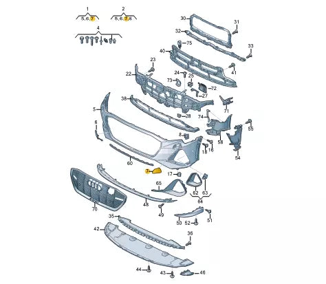 NEW AUDI E-TRON SPORTBACK FRONT BUMPER RIGHT TOW EYE COVER 4KE955276AGRU
