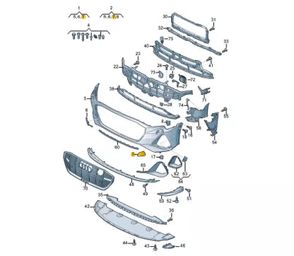 NEW AUDI E-TRON SPORTBACK FRONT BUMPER RIGHT TOW EYE COVER 4KE955276AGRU