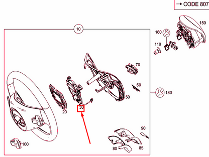 NEW MERCEDE BENZ S W222 STEERING WHEEL CONTACT PLATE A0994642117 ORIGINAL