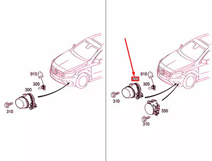 NEW MERCEDES-BENZ A W176 FRONT RIGHT FOG LIGHT A0998200256