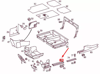 NEW MERCEDES-BENZ C W202 FRONT DOOR ENTRANCE RAIL A20268007359051