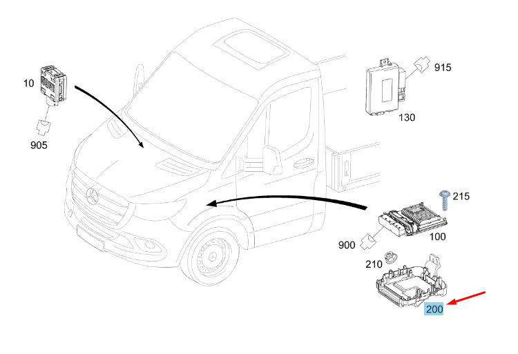 NEW MB SPRINTER W907 ENGINE CONTROL UNIT RETAINING PLATE A9075461800 ORIGINAL