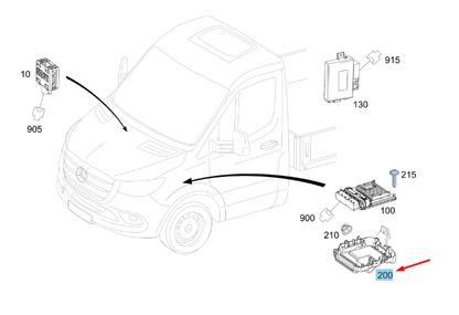 NEW MB SPRINTER W907 ENGINE CONTROL UNIT RETAINING PLATE A9075461800 ORIGINAL