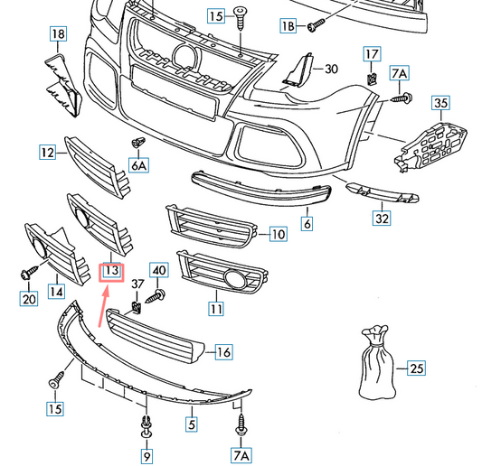 new volkswagen polo 9n mk4 front right fog lamp trim 6q0853666g9b9 original