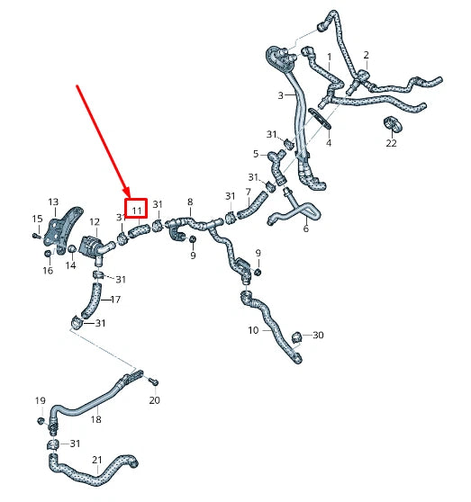 NEW AUDI A8 4N ENGINE COOLANT HOSE 4N0819376C