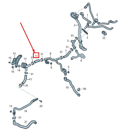 NEW AUDI A8 4N ENGINE COOLANT HOSE 4N0819376C