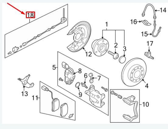 NEW VW PASSAT B7 REAR RIGHT ABS SENSOR WIRING HARNESS 3C0927904AC