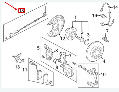 NEW VW PASSAT B7 REAR RIGHT ABS SENSOR WIRING HARNESS 3C0927904AC